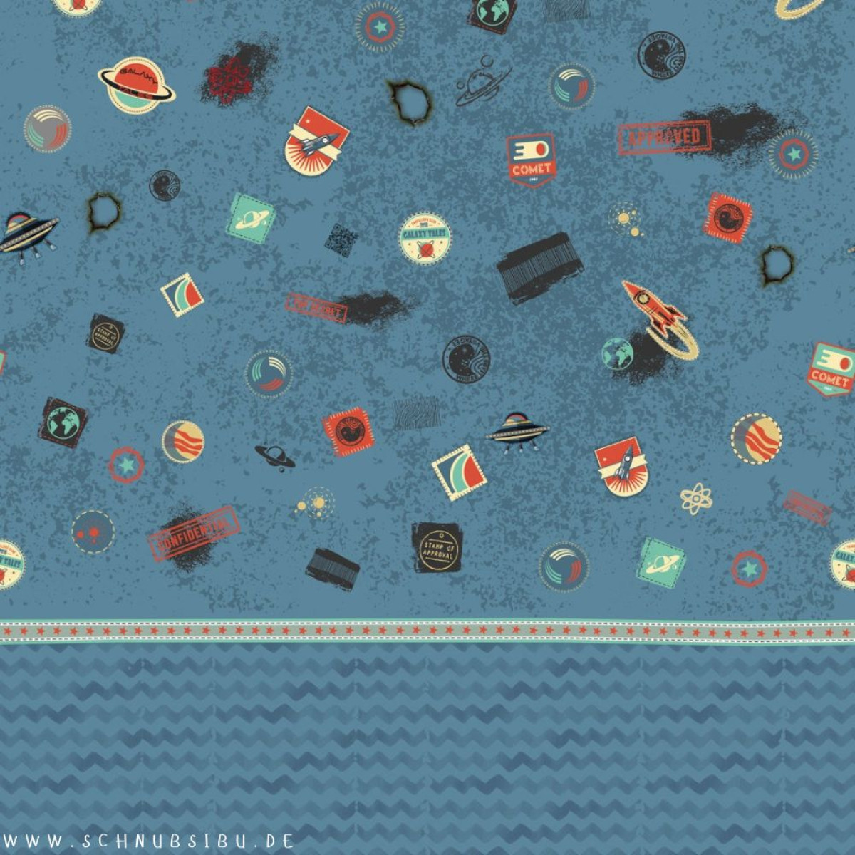 Softshell - Galaxy Patches by Bienvenido Colorido - jeansblau